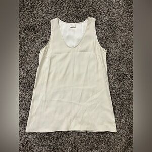Brunello Cucinelli silk cream sleeveless blouse